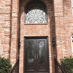 Big Wrought Iron Main Door With Transom