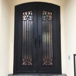 Wrought Iron Door With Ripple Glass