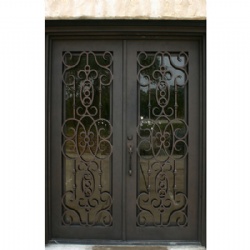 Front Door With Wrought Iron And Glass
