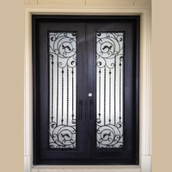 Antique Glass Wrought Iron Front Doors