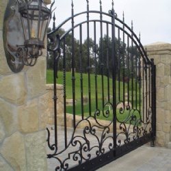 Wrought Iron Gate For Driveway Of Villa Front Yard