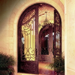 Brown Wrought Iron Entrance Doors For Sale