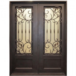 Wrought Iron Front Entry Doors With Tea Glass