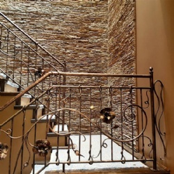 Flower Tendril Wrought Iron Stair Railing