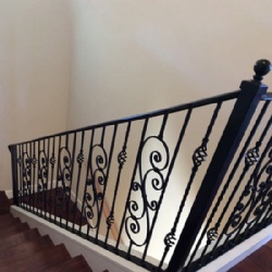 Simple Europea-style Wrought Iron Stair Railing